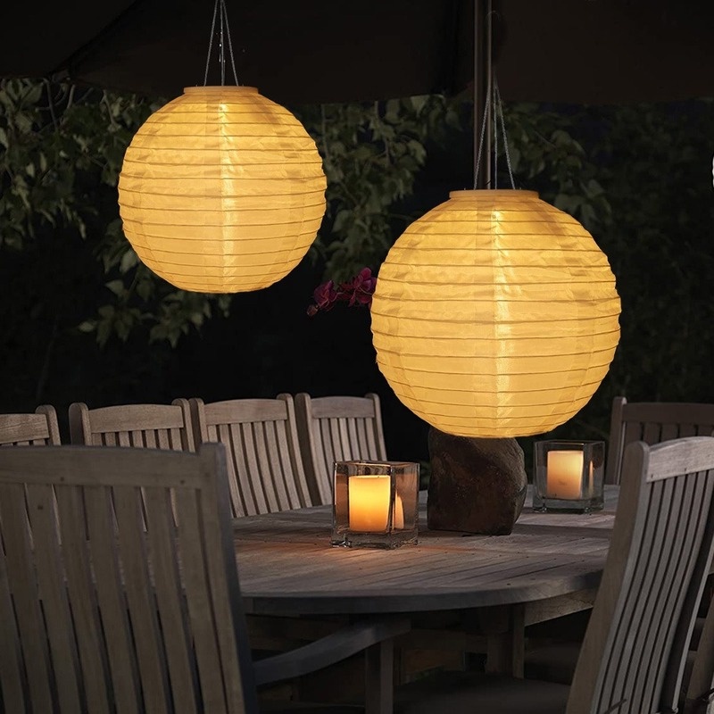 Đèn Lồng LED Treo Trang Trí Sân Vườn Sử Dụng Năng Lượng Mặt Trời Chống Thấm Nước