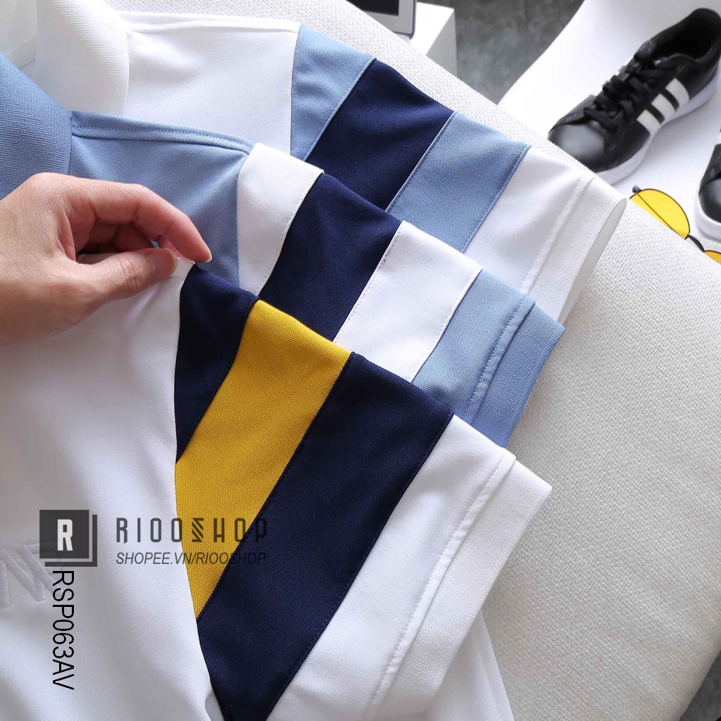 Áo thun nam có cổ polo tay ngắn form rộng phối màu Pegasus đẹp RSP063AV - áo phông nam form rộng Riooshop | BigBuy360 - bigbuy360.vn