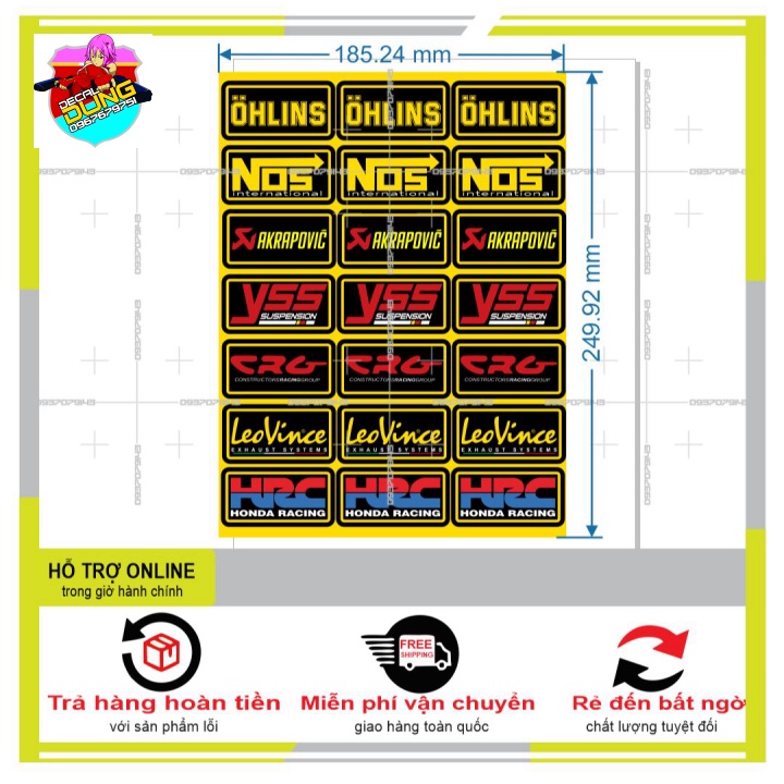 21 LOGO STICKER DÁN XE MÁY L 01 - DUNG DECAL