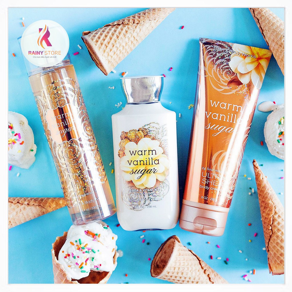 Xịt thơm toàn thân Bath & Body Works Warm Vanilla Sugar 236ml | BigBuy360 - bigbuy360.vn