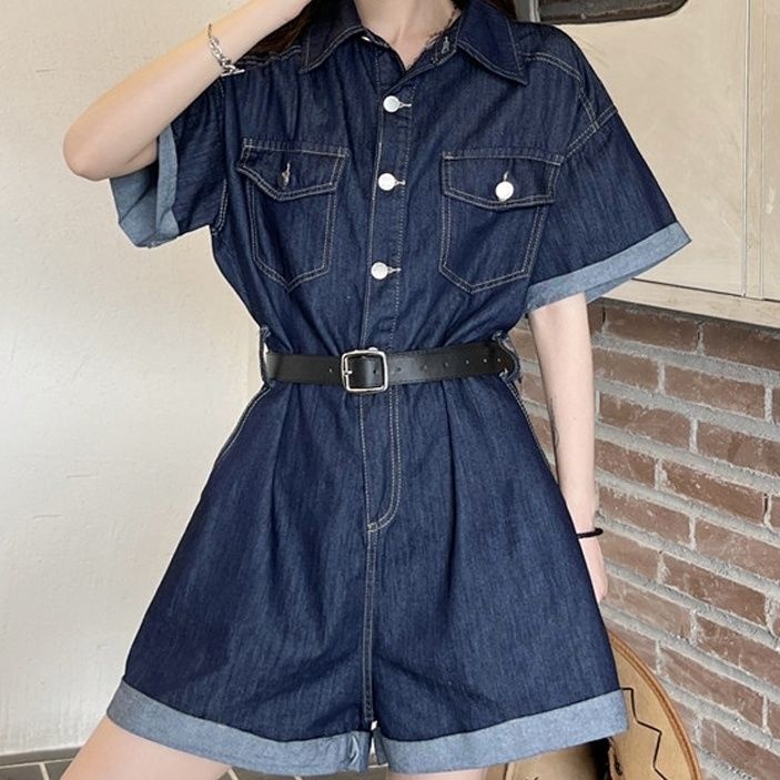 Jumpsuit Denim Ngắn Thời Trang Mùa Hè Dành Cho Nữ | BigBuy360 - bigbuy360.vn
