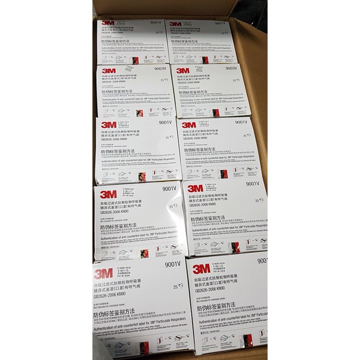 1 Hộp (25 chiếc) Khẩu trang LỌC BỤI, KHÔNG MỜ KÍNH cao cấp 3M-9001V- { Tặng kèm trà thảo dược giải độc gan 50k} | BigBuy360 - bigbuy360.vn