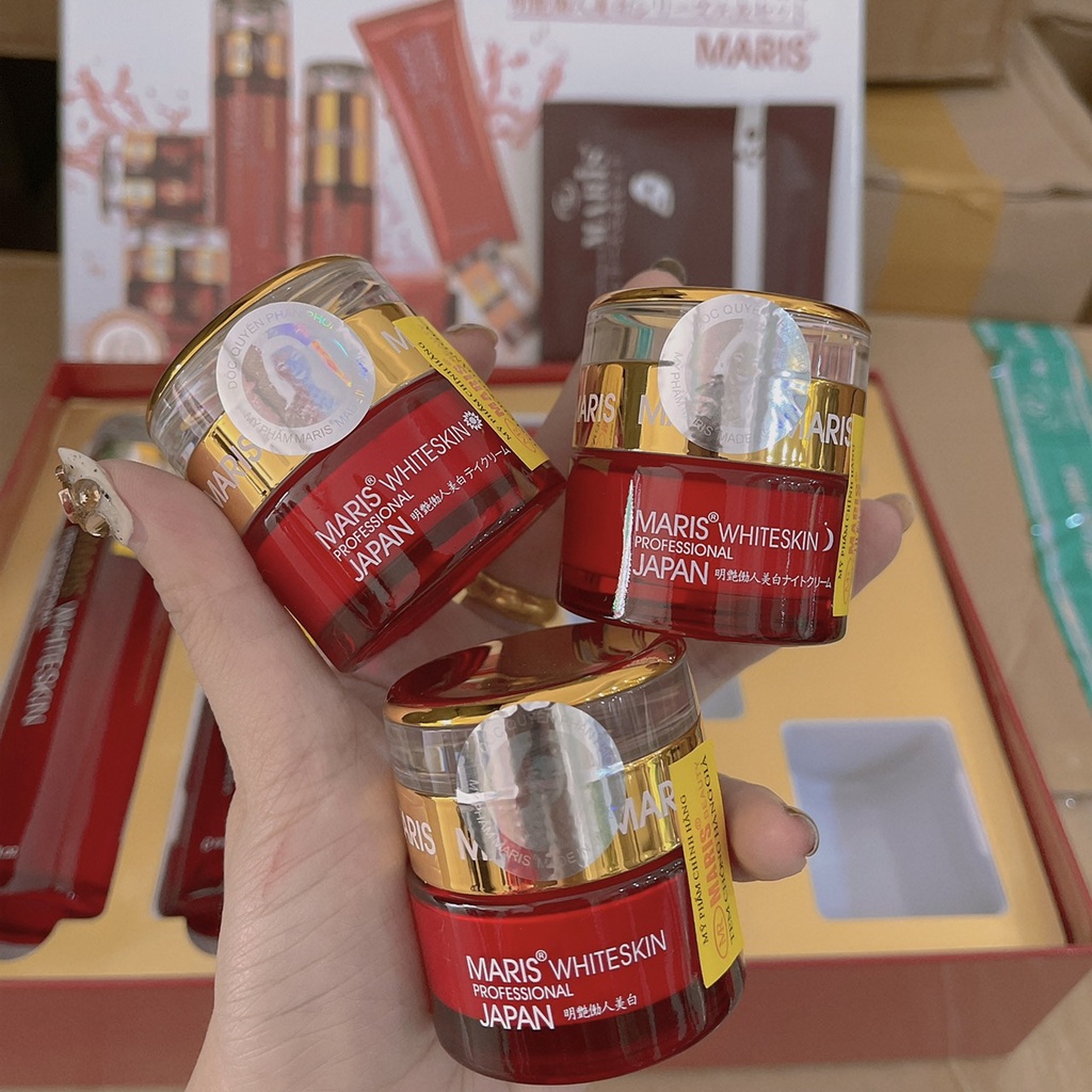 Bộ Mỹ Phẩm Maris 6in1 Nhật Bản - Kem Dưỡng Maris 6 sản phẩm Trắng Da, Mờ Nám Tàn Nhang Cao Cấp Tặng Kèm test Thử