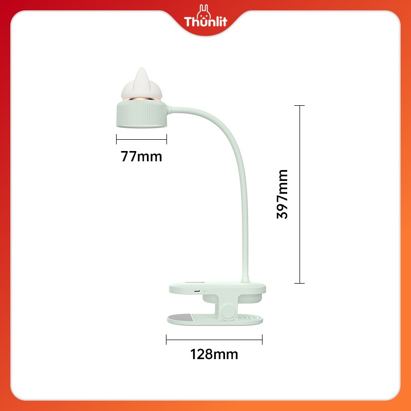 Đèn ngủ Thunlit USB 1200mAh có kẹp gắn tiện dụng chất lượng cao