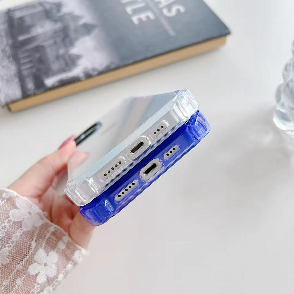 Ốp Điện Thoại TPU Bảo Vệ Bốn Góc Chống Rơi Màu Trơn Trong Suốt Cho iPhone 11 12 13 14 Pro Max1 Sự Bảo Vệ
