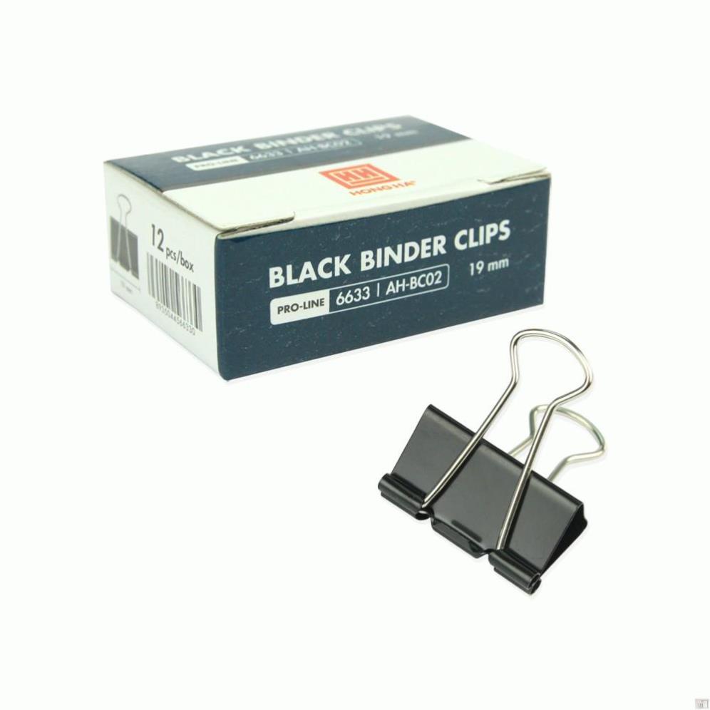 Kẹp giấy tài liệu Hồng Hà - Deli - Echo - Màu đen 19mm 6633  - Hồng Hà