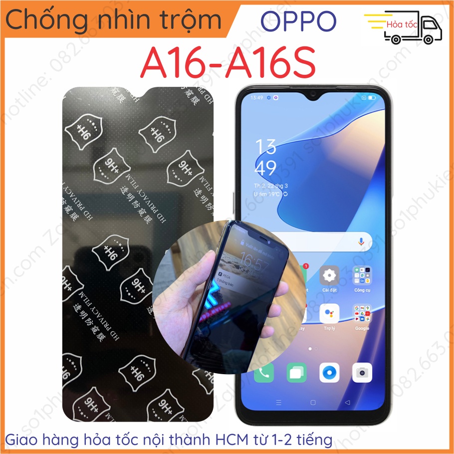 Dán chống nhìn trộm Oppo A16 / A16s nano &amp; PPF (6H tự phục hồi)