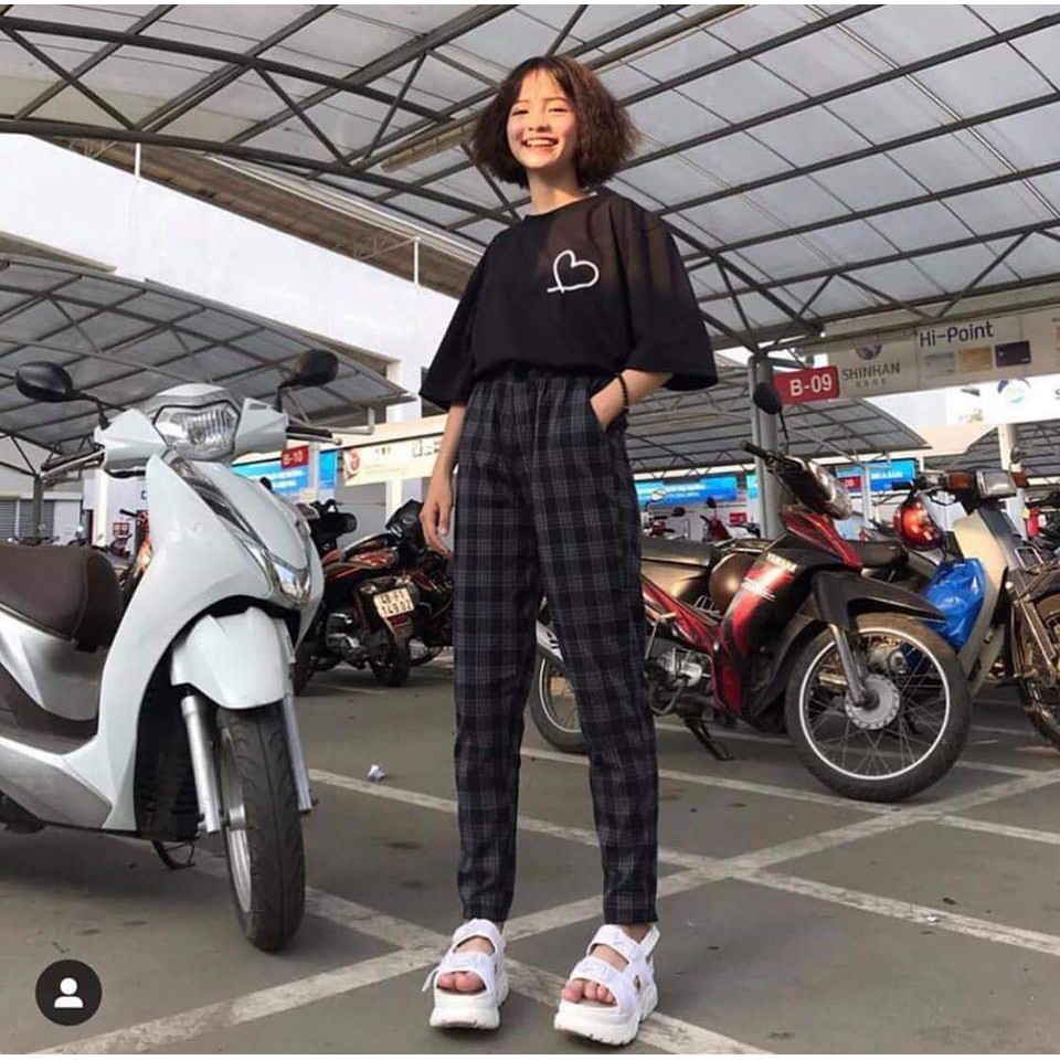 QUẦN SỌC CARÔ XANH ĐEN - PLAID PANTS KAKI UNISEX | BigBuy360 - bigbuy360.vn