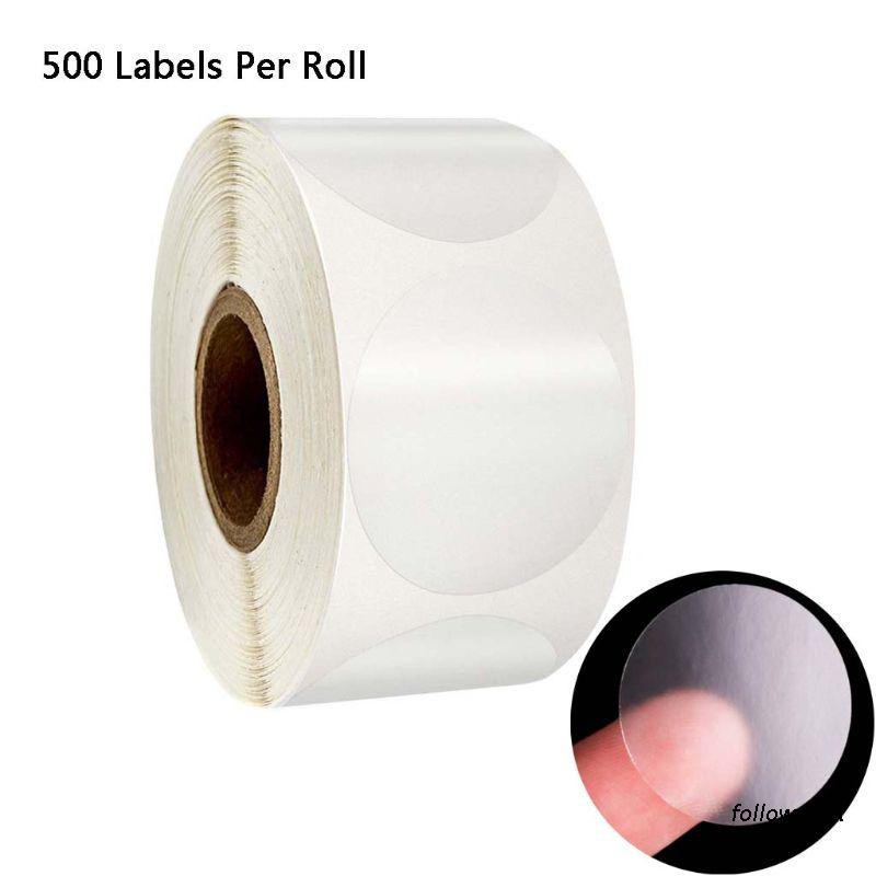 Cuộn 500 nhãn dán hình tròn màu trong suốt trang trí thiệp cưới