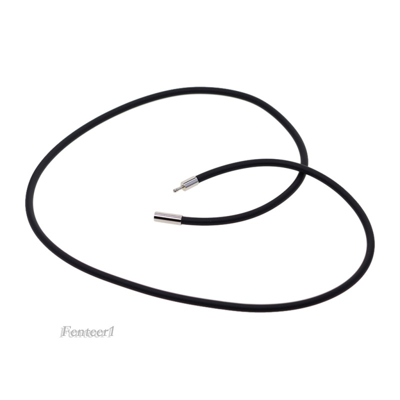 Set 2 vòng cổ cao su màu đen đơn giản 60cm