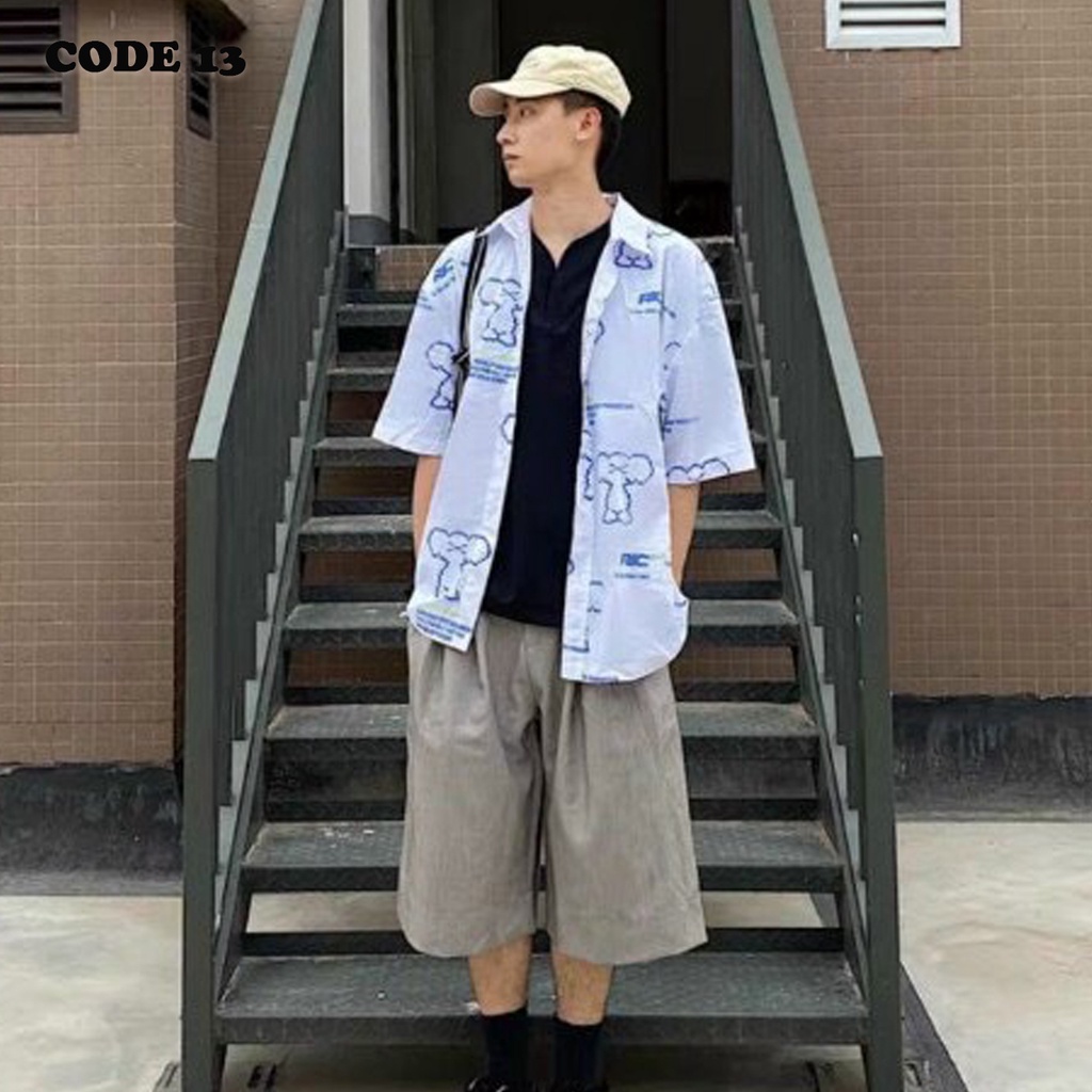 Áo Sơ Mi Nam Nữ Đẹp Tay Ngắn Form Rộng Kiểu Hàn Quốc Unisex IN 3D  - BB REAL