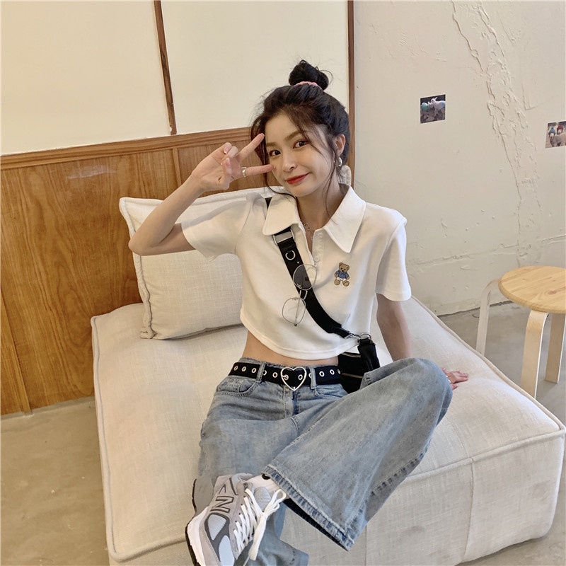 Áo thun nữ SUXI dáng croptop tay ngắn thời trang phong cách Hàn Quốc