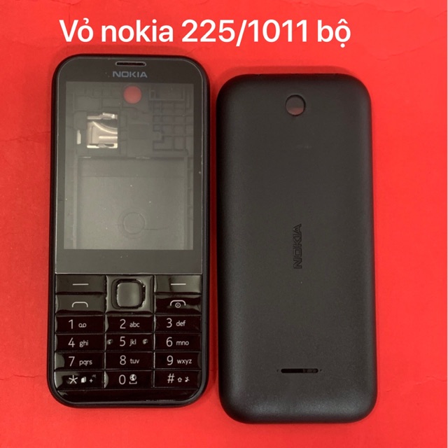 Vỏ nokia 225/rm 1011 full bộ (mặt trước, nắp sau, phím, sườn) zin LK-mới 100%