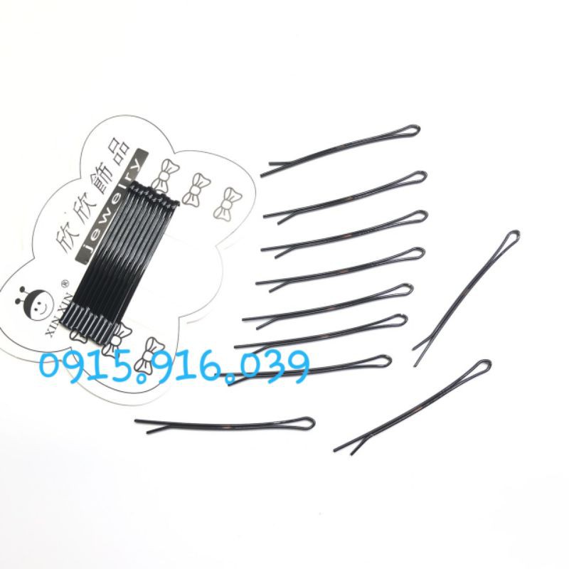 SET 10 KẸP TĂM ĐEN, Kẹp Gim Tăm Cứng Chữ Y Dùng Cho Makeup Làm Tóc