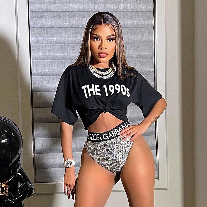 DUNEA Áo Thun Crop Top Tay Ngắn In Chữ Thời Trang Cho Nữ