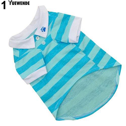 Áo thun cổ Polo họa tiết sọc màu dễ thương cho thú cưng