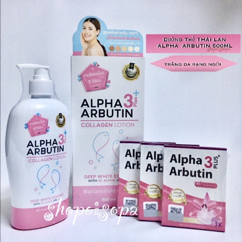 Dưỡng thể và Kích trắng Alpha Arbutin Thái lan