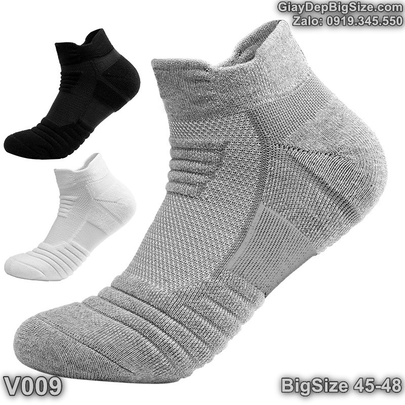 Combo 3 đôi vớ tất thể thao  big size cỡ lớn 45-48 cho nam cao to chân ú bè