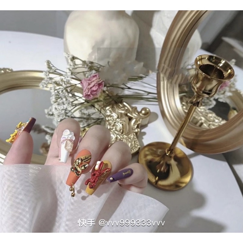 Charm đính nail dễ thương-đính nail hình thỏ hót