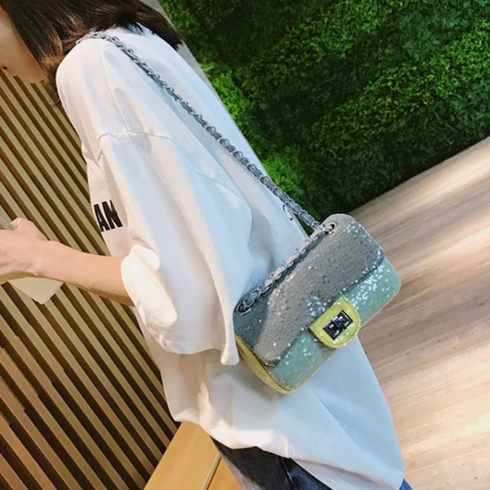 [THANH LÝ] Túi xách nữ nhỏ đính kim sa kiểu dáng Hàn Quốc - Thời Trang RiBi - Hà Nội