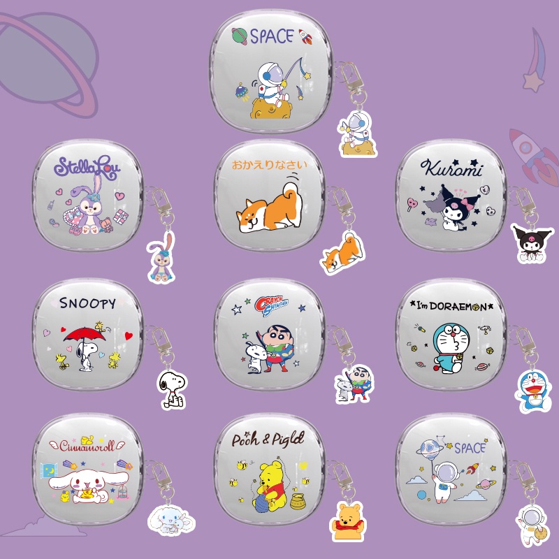 Vỏ Bọc Hộp Sạc Tai Nghe Baseus Bowie Wm02 Bằng TPU Mềm Trong Suốt Chống Sốc Kèm Móc Treo