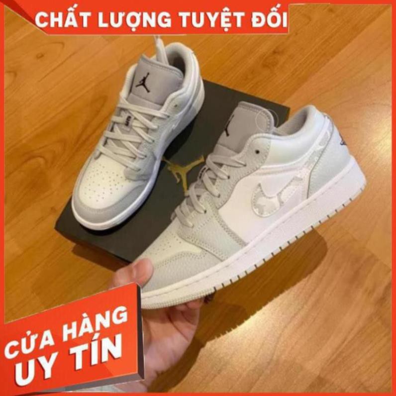 Giày thể thao Air Jordan 1 Low White Camo cổ thấp ảnh thật 100%