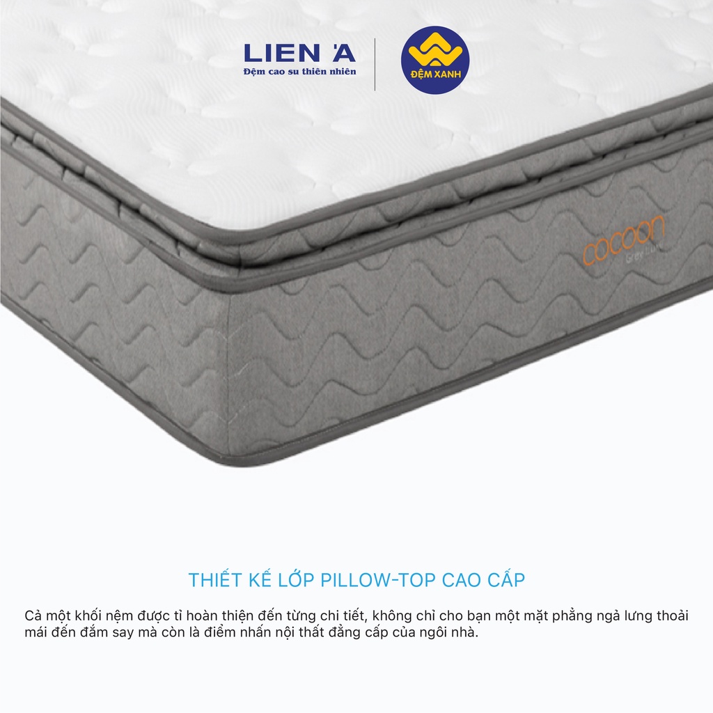 Đệm lò xo túi Liên Á Cocoon Grey Luxe