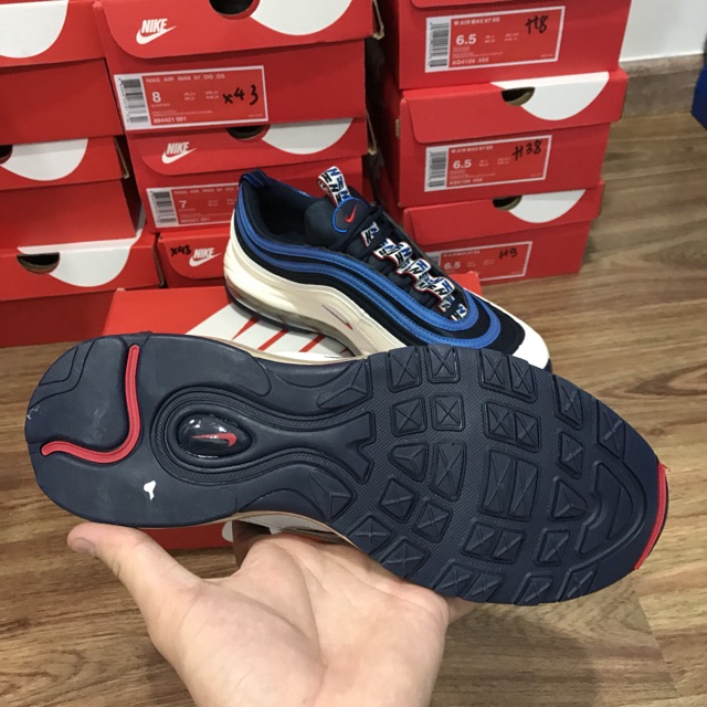 Free XẢ KHO THANH LÝ - RẺ | Ảnh Thật | GiàyThể Thao Airmax 97 Xanh Trắng Nam Nữ | Sale Rẻ | Có Sẵn 2020 . new