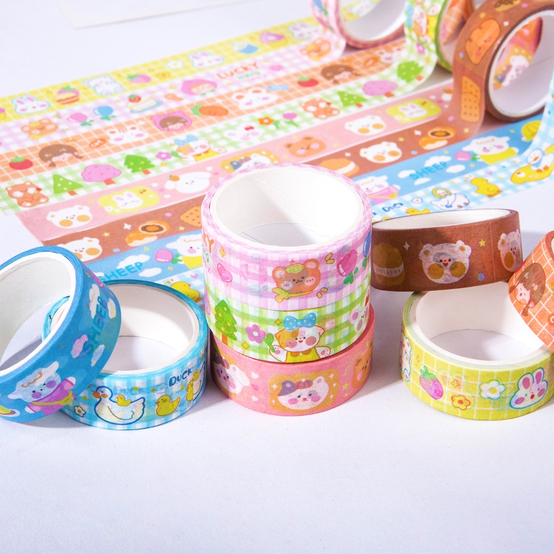 [Mã LIFE0803ALL giảm 10% đơn 0K] Cuộn băng keo washi trang trí sổ tay nhật ký đáng yêu đa năng