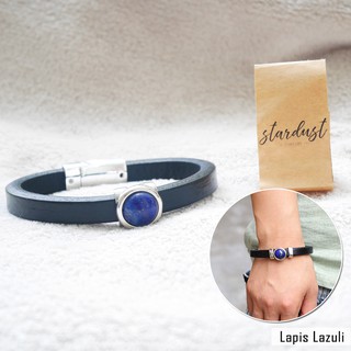 Vòng Da kèm charm Lapis Lazuli