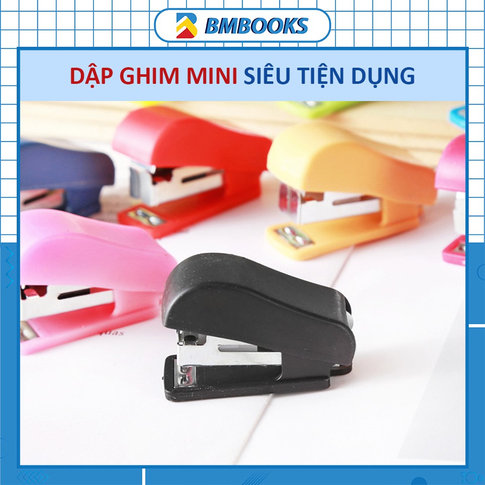 Dập ghim mini cute màu trơn tiện dụng BMBooks