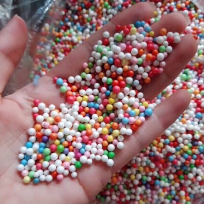 0.5 kg hạt xốp mix màu bỏ hộp quà,làm smile,trang trí,xốp màu cực nhiều