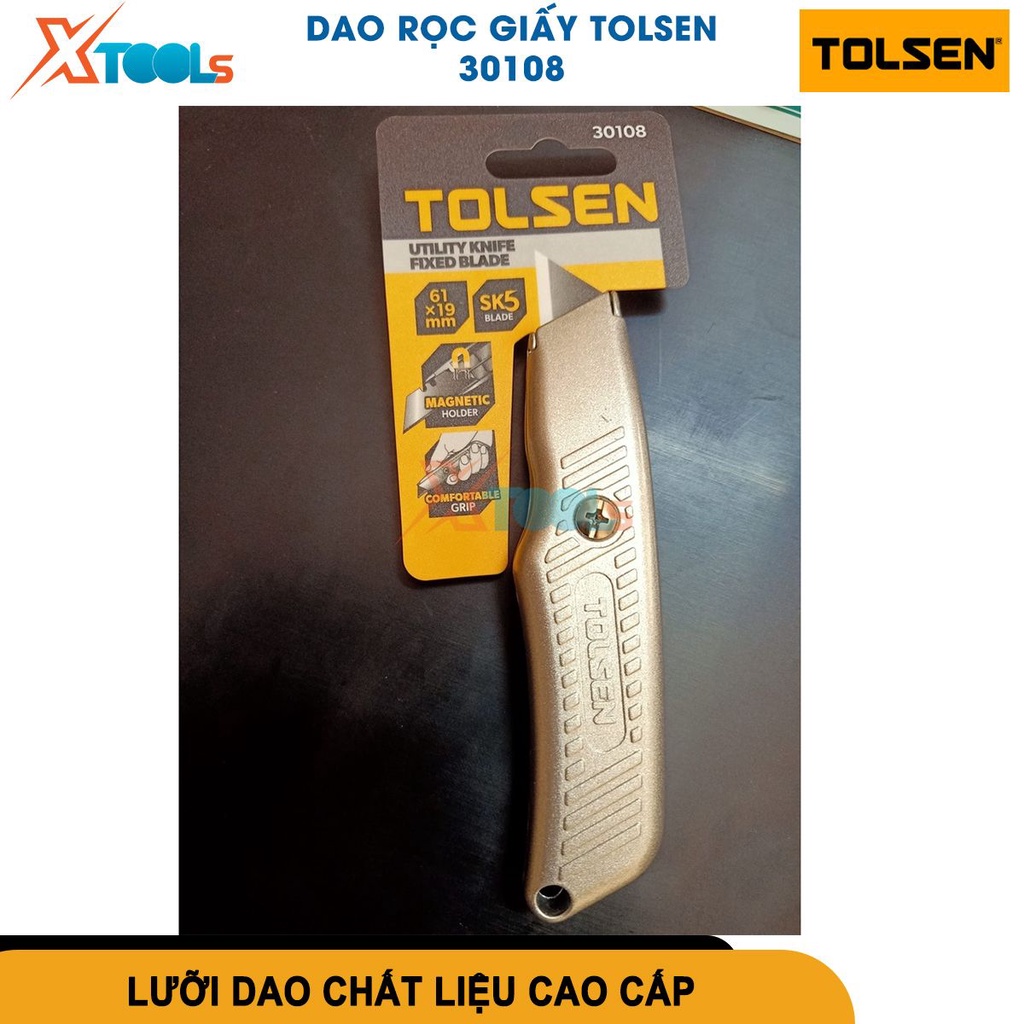 Dao rọc giấy Tolsen 30108 kích thước 61x19mm sắc bén linh hoạt, chuyên dụng cho cắt tỉa [CHÍNH HÃNG][XTOOLS]