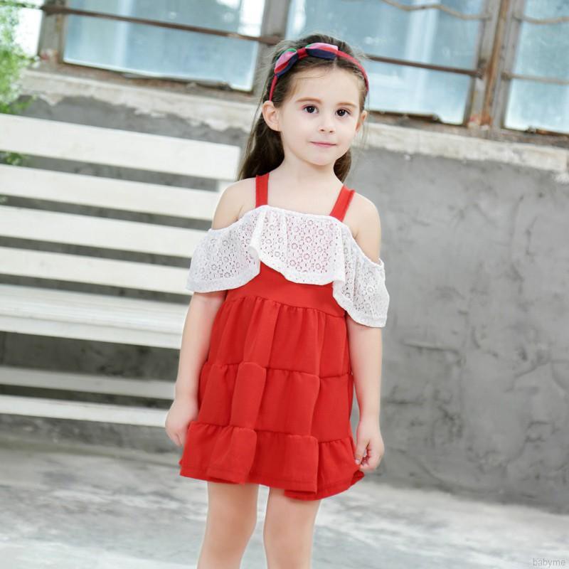 Đầm yếm cotton màu trơn dễ thương cho bé gái