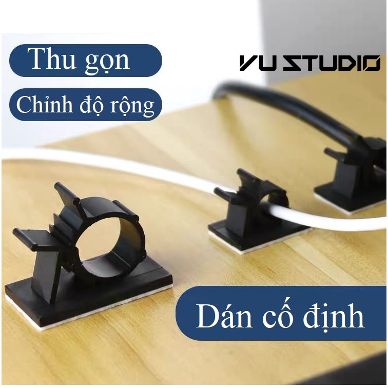 Bộ 10 chiếc Kẹp móc cố định thu gọn dây cáp máy tính điện thoại dây điện có thể điều chỉnh độ rộng | BigBuy360 - bigbuy360.vn