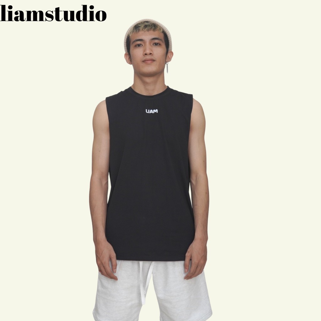 ÁO THUN BA LỖ UNISEX &quot;BASIC LOGO LIAM&quot; CHẤT VẢI 100% COTTON -LiamStoreSG