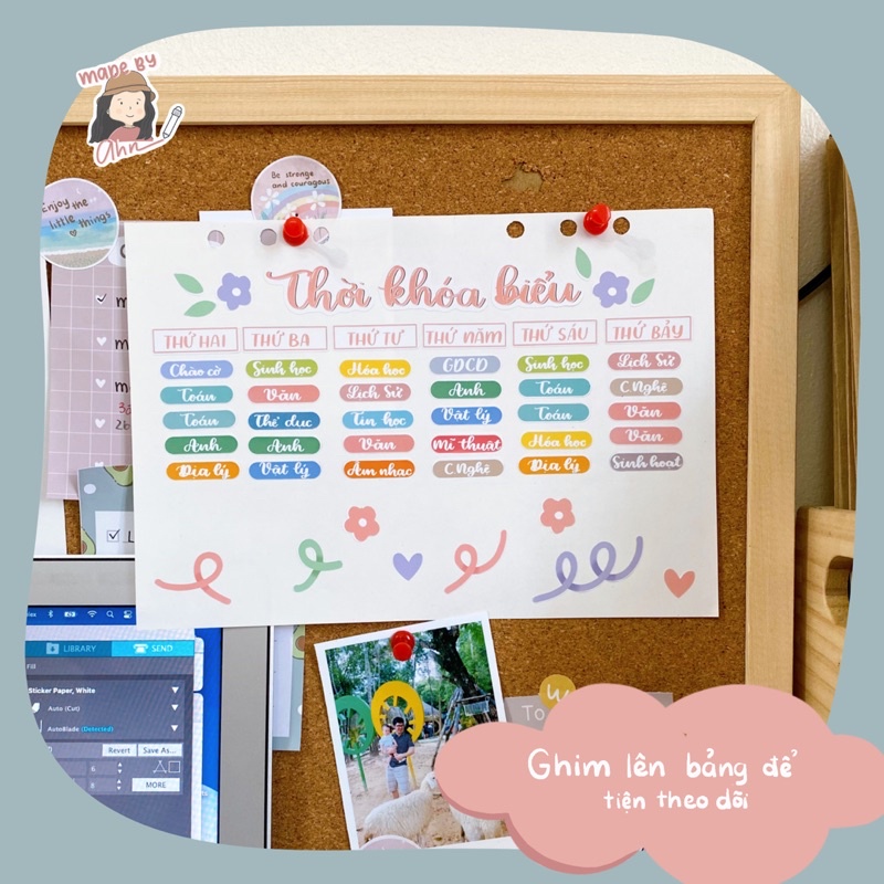 Sticker THỜI KHOÁ BIỂU thay tên môn học - MADE BY AHN thiết kế