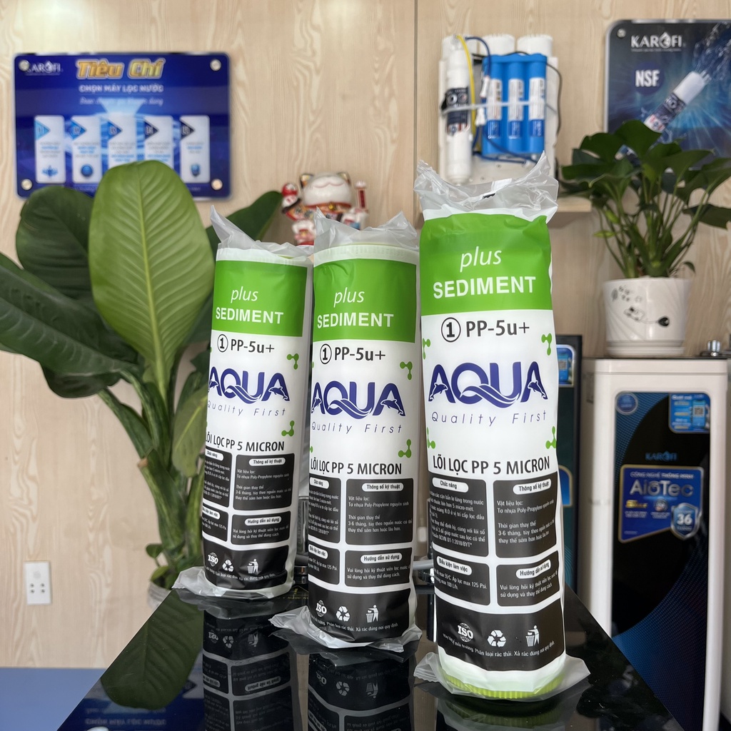 Bộ 3 Lõi Lọc Nước Thô AQUA 123 Chính Hãng