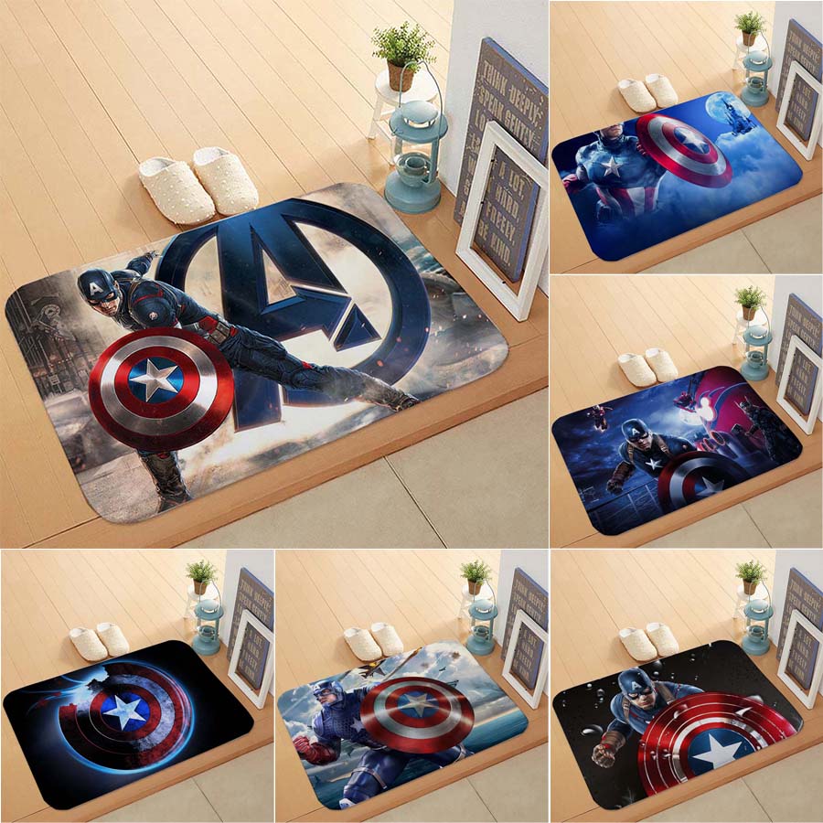 Thảm trải sàn chống trượt in họa tiết siêu anh hùng Marvel đẹp mắt cỡ 40x60cm