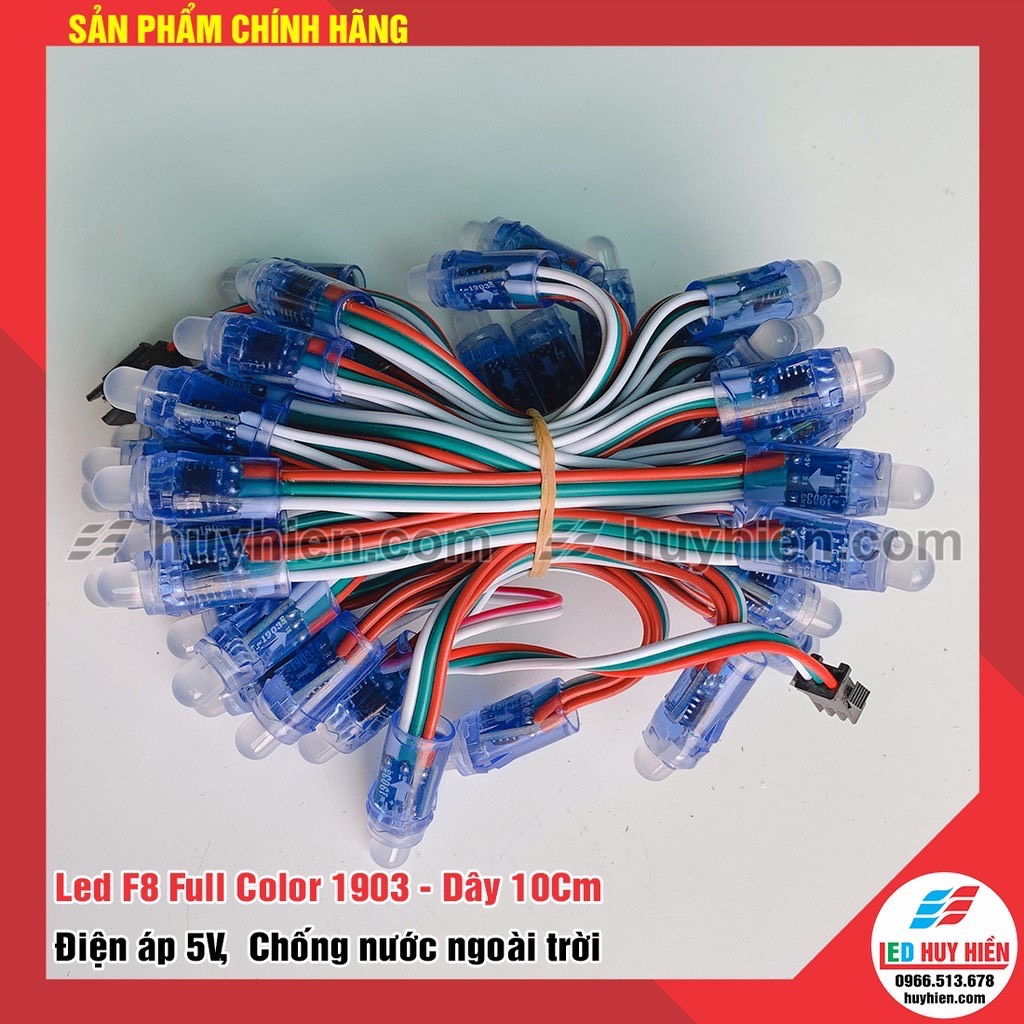 Led full 1903 (2811) ngoài trời, led đúc F8 full color 2811 (1903 ) - dây 50 bóng