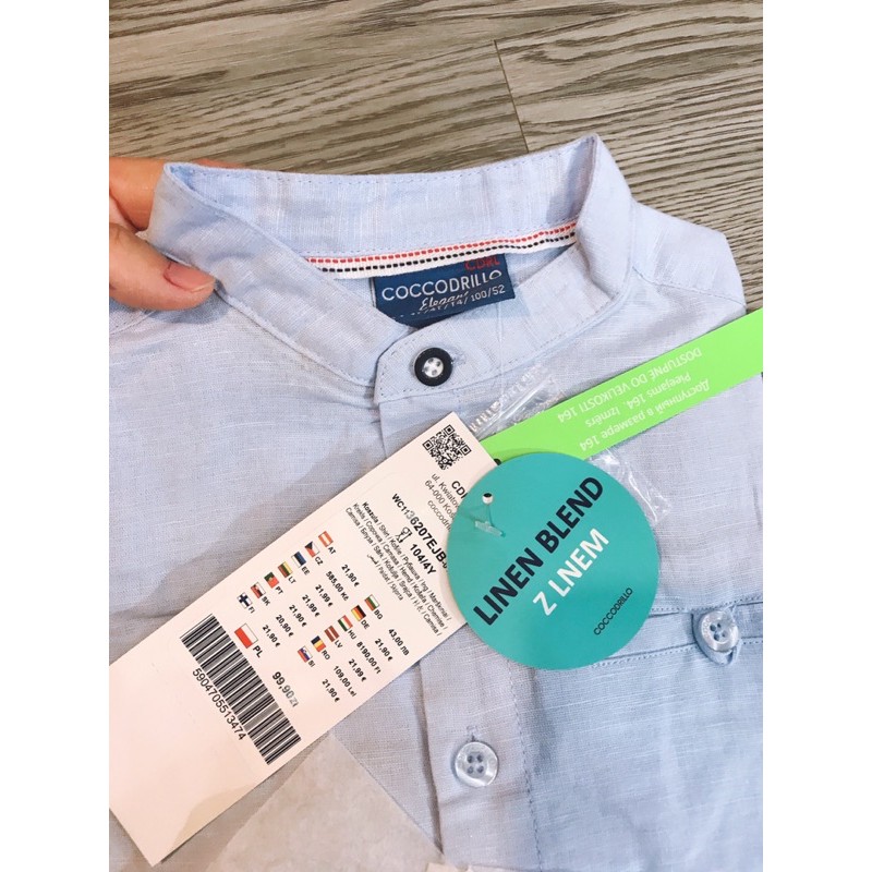 Áo sơmi Cổ tàu bé trai size đại Coccodrillo dư xịn