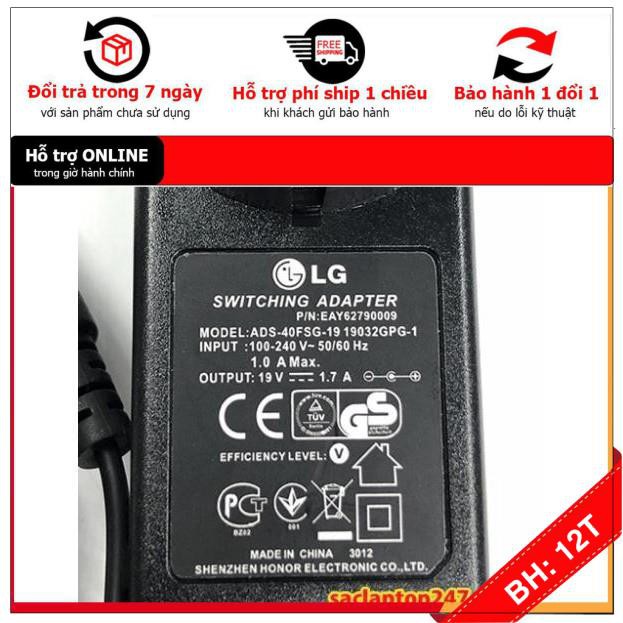 Adapter nguồn dùng cho màn hinh LG 19V 1.7A 19v 2.1a tặng kèm dây nguồn
