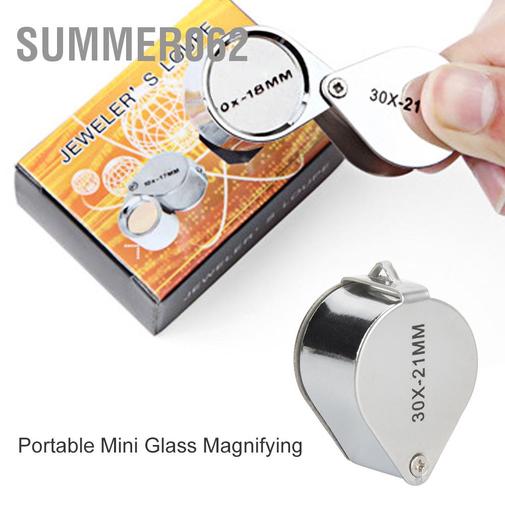 Summer062 Portable Mini Glass Magnifying Lens   Jewelers Magnifier for Identifying Jewelry Stamps Coins Antiques