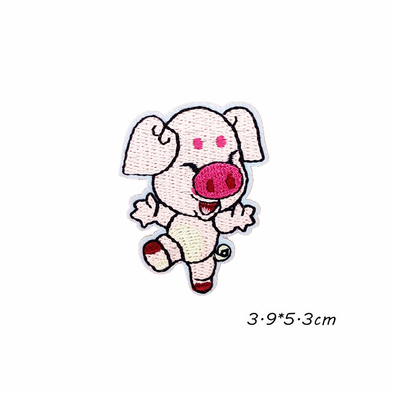 Sticker ủi thêu hình heo hoạt hình xinh xắn