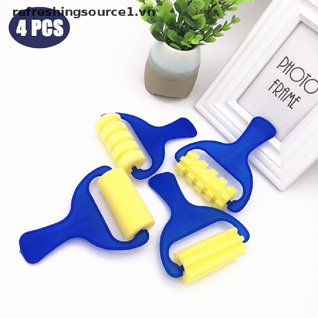 Bộ 4 Cây Lăn Sơn Với Tay Cầm Xốp DIY Cho Bé