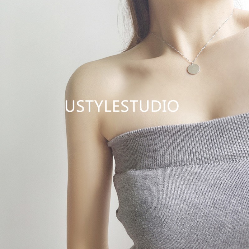 Dây chuyền mỏng mặt tròn từ hợp kim thời trang dành cho nữ