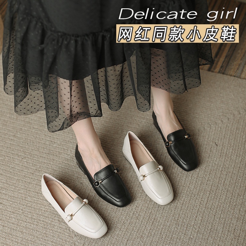 Giày Lười Da Đế Dày Thời Trang Thanh Lịch Cho Nữ