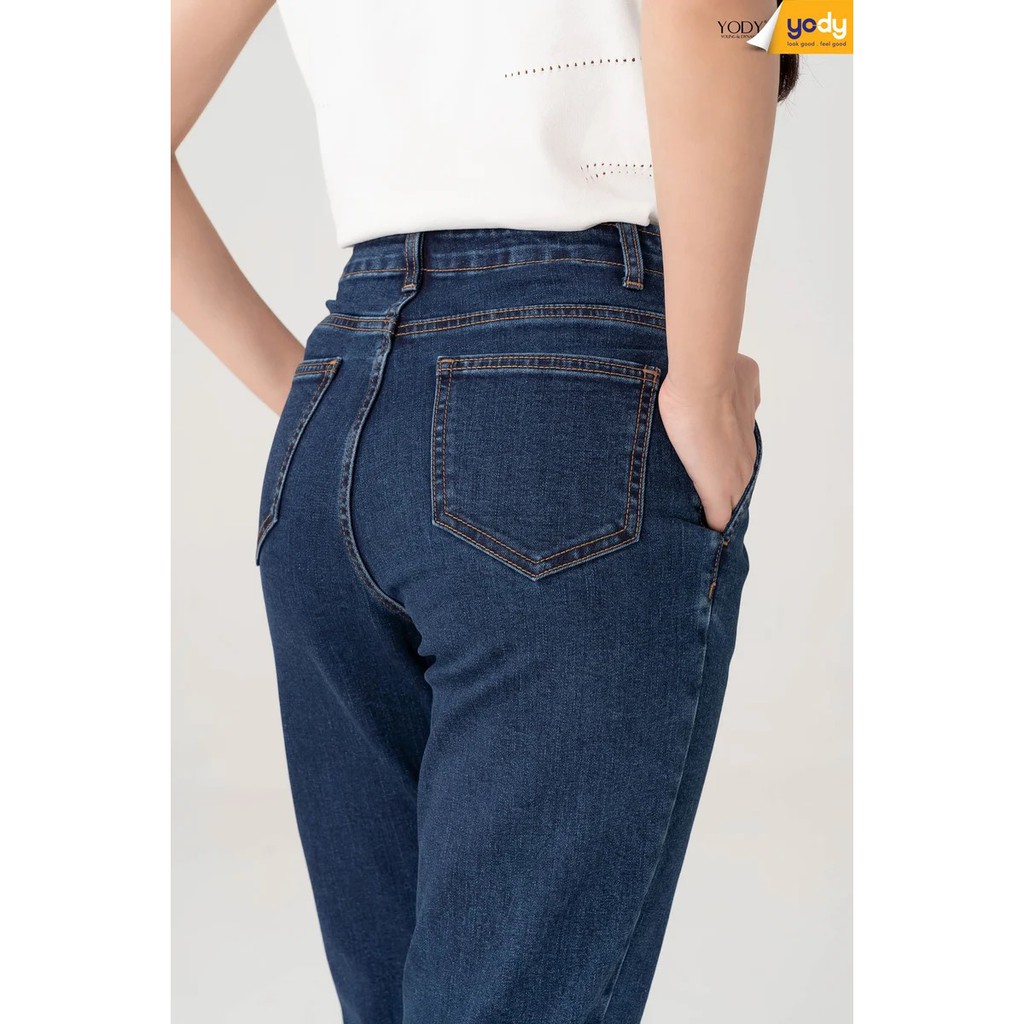 Quần jean nữ YODY phối khuy cạp vừa phong cách Ulzzang Hàn Quốc hai màu cực đẹp, quần jean ống Baggy co giãn QJN3076