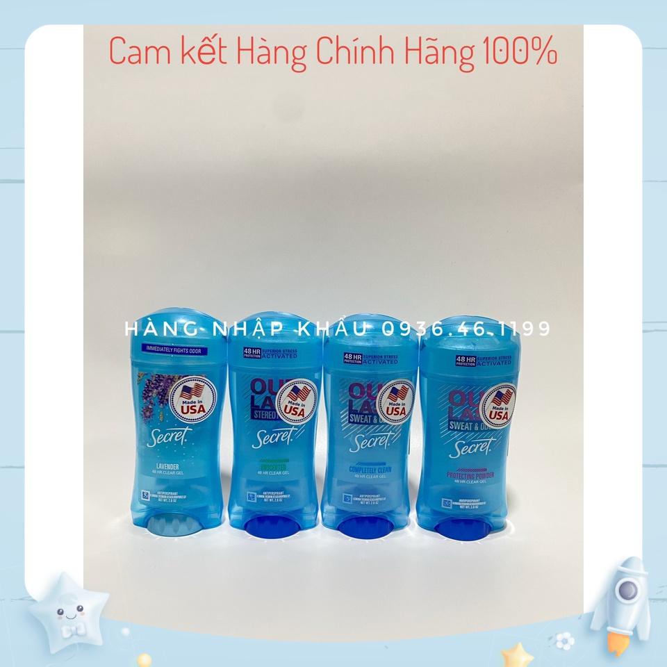 [Auth]Gel Lăn Nách Khử Mùi siêu thơm Secret 48h USA(mỹ) Invisible Solid  73gam