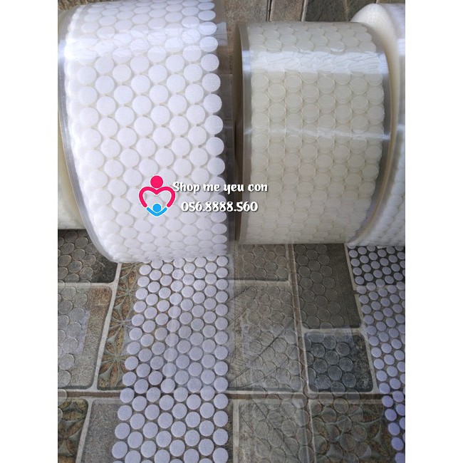 Set 100 cặp verclo băng dính nhám gai TRONG SUỐT KHÔNG CHE HÌNH